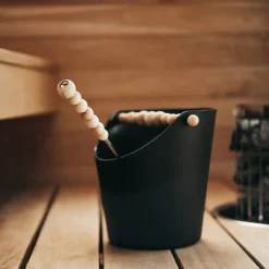 Aarikka saunakiulu Nuppu musta/mänty