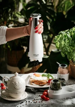 Adler suola- ja pippurimylly elektroninen valkoinen