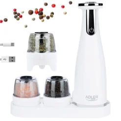 Adler suola- ja pippurimylly elektroninen valkoinen