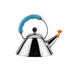 Alessi 9093 viheltävä vesipannu teräs/sininen 1L
