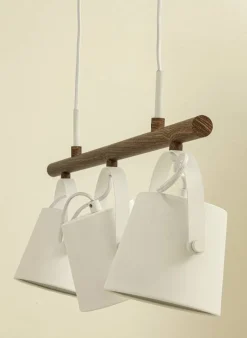 Aneta Lighting Espresso kattovalaisin 3-os. valkoinen/tumma puuväri