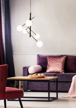 Aneta Lighting kattovalaisin Akrobat 5-os musta/mattamessinki