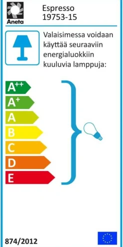 Aneta Lighting lattiavalaisin Espresso 2-os. mattamusta/puu