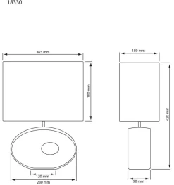 Aneta Lighting pöytävalaisin Ellipse musta/beige