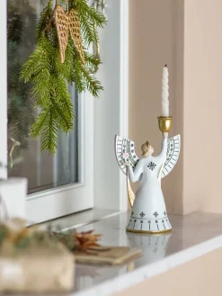 Bloomingville kynttilänjalka Evangeline valkoinen