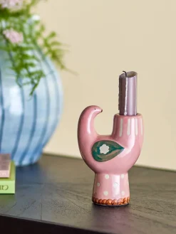 Bloomingville kynttilänjalka Trudy roosa