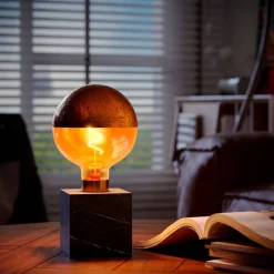 Calex pöytävalaisin kuutio E27 marmori musta