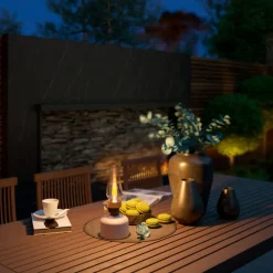 Calex pöytävalaisin Lavinio IP54 ladattava hiekka