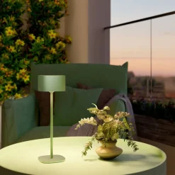 Calex pöytävalaisin Serino IP44 ladattava vihreä