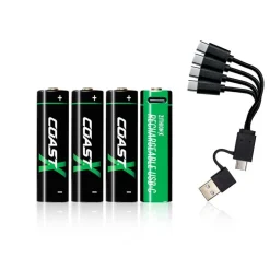 Coast paristo AA USB-C 1.5V 4 kpl sis. latauskaapelin
