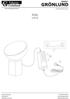 Design by Grönlund Pod pöytävalaisin 34 cm musta