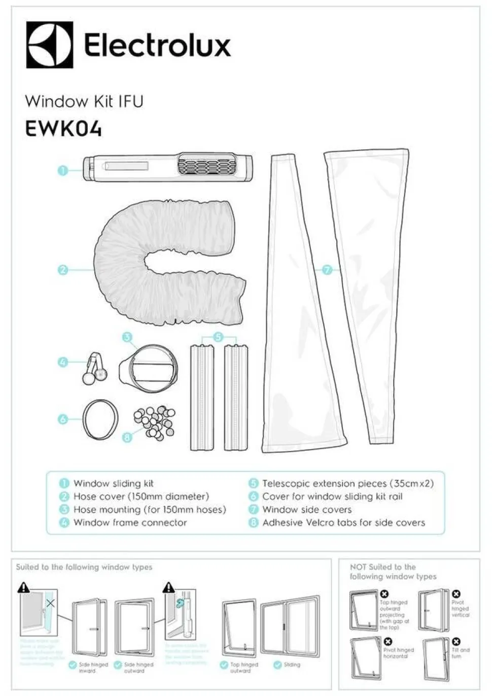 Electrolux Ilmastointilaitteen ikkunasarja EWK04