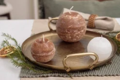 Fanni K Home pallokynttilä Rustiikki 12 cm cashew