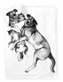 Finlayson pussilakanasetti Selviytyjät 150x210+50x60 musta/valkoinen