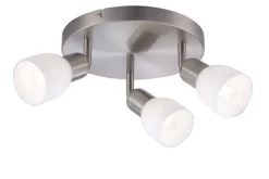 Heat kattospotti Soffe 3-osainen pyöreä harjattu teräs