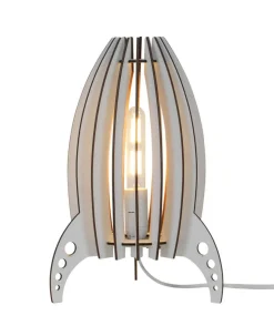 Heat pöytävalaisin Rocket valkoinen puu kasattava