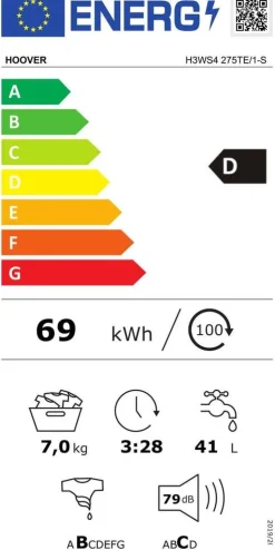 Hoover pesukone H3WS4 275TE-1-S