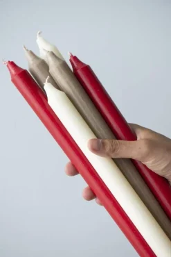 IB Laursen kruunukynttilä 29 cm rustiikki punainen