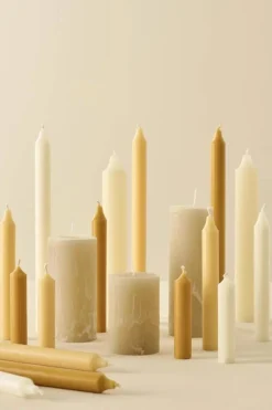 IB Laursen kruunukynttilä 29 cm rustiikki keltainen