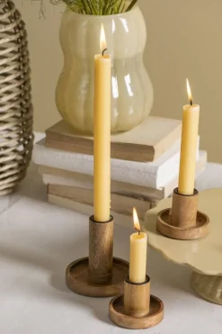 IB Laursen kruunukynttilä 29 cm rustiikki keltainen