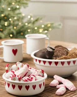 IB Laursen kulho sydämillä 14 cm emaloitu