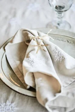 IB Laursen lautasliina lumihiutale 40x40 cm pellava