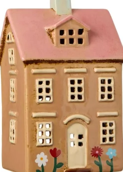 IB Laursen talolyhty Nyhavn kukat ja vaaleanpunainen katto