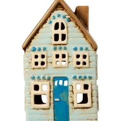 IB Laursen talolyhty Visby sininen ovi ja ruskea katto