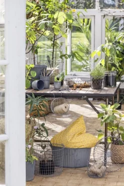 IB Laursen tyynynpäällinen Andrea keltainen kukat valkoinen