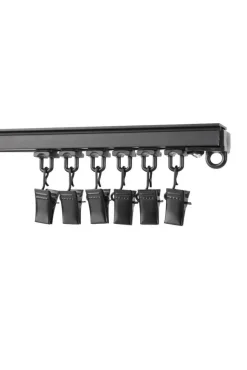 Ihanin verhokiskon liuku nipistimellä musta 20 kpl