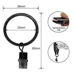 Ihanin verhorenkaat nipistimellä 10 kpl mustakulta