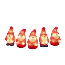 Konstsmide akryylivalosarja Joulupukit 5 kpl/setti  40 x LED
