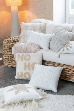 Koristetyyny Snoflake 45x45 cm valkoinen/beige