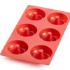 Lekue donitsivuoka 6 kpl silikonia punainen