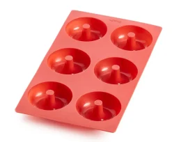 Lekue donitsivuoka 6 kpl silikonia punainen