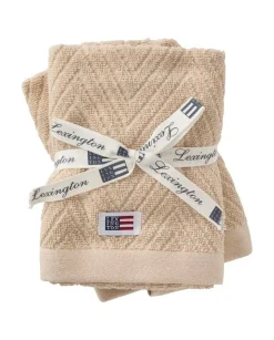 Lexington pyyhesetti 30x50 cm herringbone 2 kpl beige