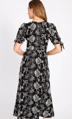 Little Mistress mekko Black Cotton Midaxi