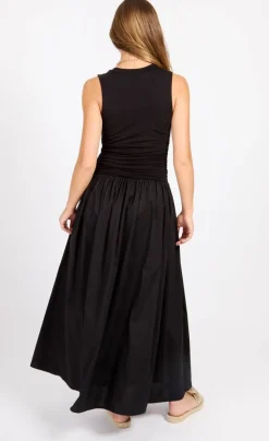 Little Mistress mekko Black Cotton Maxi