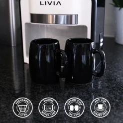 Livia kahvinkeitin 2 kuppia mustavalkoinen