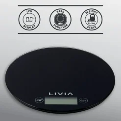 Livia keittiövaaka pyöreä musta