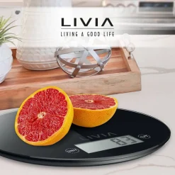 Livia keittiövaaka pyöreä musta