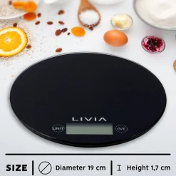 Livia keittiövaaka pyöreä musta