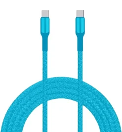 Livia latausjohto USB C-C, 60 W, 2 m turkoosi