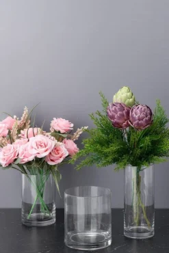 4Living maljakko sylinteri 10x24 cm kirkas