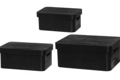 4Living puulaatikko kannella 25x17x11 cm musta