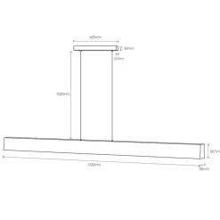 Mantra Hanok riippuvalaisin 120 cm valkoinen