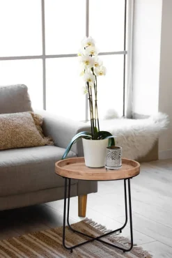 Mirrors and More pöytä Jette Ø66 cm musta/puu