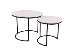 Mirrors and More sarjapöytä Doreen Ø43 cm + Ø35 cm musta/val