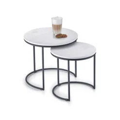 Mirrors and More sarjapöytä Doreen Ø43 cm + Ø35 cm musta/val