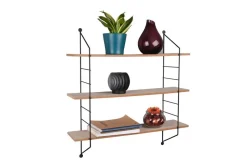 Mirrors and More seinähylly Clara 3-os musta/puu